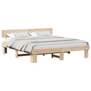 vidaXL Ágykeret fejtámlával Barna 200 x 200 cm Tömör fenyőfa