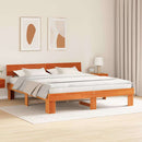 vidaXL Ágykeret fejtámlával Viaszbarna 200 x 200 cm Tömör fenyőfa