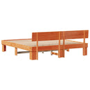 vidaXL Ágykeret fejtámlával Viaszbarna 200 x 200 cm Tömör fenyőfa