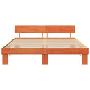 vidaXL Ágykeret fejtámlával Viaszbarna 200 x 200 cm Tömör fenyőfa