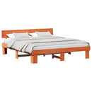 vidaXL Ágykeret fejtámlával Viaszbarna 200 x 200 cm Tömör fenyőfa