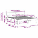 vidaXL Ágykeret fejtámlával Viaszbarna 200 x 200 cm Tömör fenyőfa