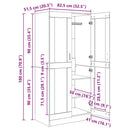 vidaXL Ruhásszekrény polcokkal Öreg fa 82.5 x 51.5 x 180 cm Faanyag