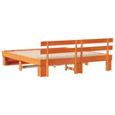 vidaXL Ágykeret fejtámlával Barna 200 x 200 cm Tömör fenyőfa