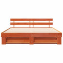 vidaXL Ágykeret fejtámlával Barna 200 x 200 cm Tömör fenyőfa