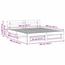 vidaXL Ágykeret fejtámlával Barna 200 x 200 cm Tömör fenyőfa