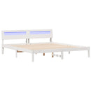 vidaXL Ágykeret LED -es lámpákkal Fehér 200 x 200 cm faszínű