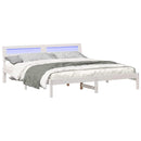 vidaXL Ágykeret LED -es lámpákkal Fehér 200 x 200 cm faszínű