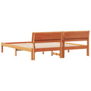 vidaXL Ágykeret LED -es lámpákkal Barna 200 x 200 cm Tömör fa