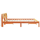 vidaXL Ágykeret LED -es lámpákkal Barna 200 x 200 cm Tömör fa