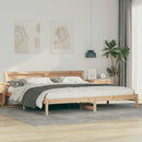 vidaXL Ágykeret LED -es lámpákkal Barna 200 x 200 cm Tömör fenyőfa
