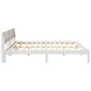 vidaXL Ágykeret LED -es lámpákkal Fehér 200 x 200 cm Tömör fenyőfa