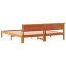 vidaXL Ágykeret fejtámlával Viaszbarna 200 x 200 cm Tömör fenyőfa