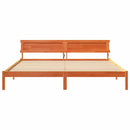 vidaXL Ágykeret fejtámlával Viaszbarna 200 x 200 cm Tömör fenyőfa