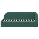 vidaXL Sarokágy keret fejtámlával Sötétzöld 80 x 200 cm Bársony