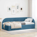 vidaXL Sarokágy keret fejtámlával Kék 90 x 200 cm Bársony