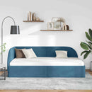 vidaXL Sarokágy keret fejtámlával Kék 90 x 200 cm Bársony