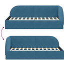 vidaXL Sarokágy keret fejtámlával Kék 90 x 200 cm Bársony