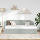 vidaXL Sarokágy keret fejtámlával Világosszürke 90 x 200 cm Bársony