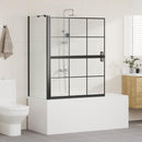 vidaXL Fürdő Zuhany Képernyő Fekete és átlátszó 100 x 67 x 129.5 cm