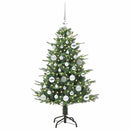 vidaXL Mesterséges, elővilágított karácsonyfa labdákkal Zöld 120 cm