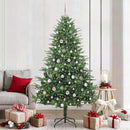 vidaXL Mesterséges, elővilágított karácsonyfa labdákkal Zöld 210 cm