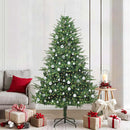 vidaXL Mesterséges, elővilágított karácsonyfa labdákkal Zöld 210 cm