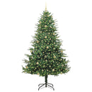 vidaXL Mesterséges, elővilágított karácsonyfa labdákkal Zöld 240 cm