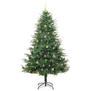 vidaXL Mesterséges, elővilágított karácsonyfa labdákkal Zöld 240 cm