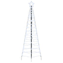 vidaXL LED Karácsonyfák talajráccsal Hideg fehér 250 cm Vas