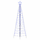 vidaXL LED Karácsonyfák talajráccsal 390 LED-del Kék 250 cm Vas