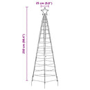 vidaXL LED Karácsonyfák talajráccsal 390 LED-del Kék 250 cm Vas