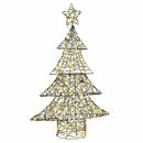 vidaXL Karácsonyfa 120 LED-del Meleg fehér 120 cm Rattan