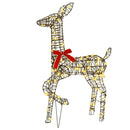 vidaXL Rénszarvas család 3 pcs Meleg fehér 67 x 26 x 127 cm Rattan