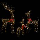 vidaXL Rénszarvas család 3 pcs Meleg fehér 67 x 26 x 127 cm Rattan