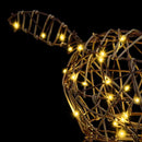 vidaXL 3D rénszarvas 140 LED-del Meleg fehér 128 cm Rattan