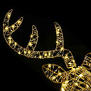 vidaXL Rénszarvas húzta szán 140 LED-del Meleg fehér 60 cm Rattan