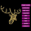 vidaXL Rénszarvas húzta szán 140 LED-del Meleg fehér 60 cm Rattan