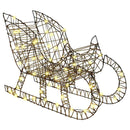 vidaXL Rénszarvas húzta szán Meleg fehér 70 x 26 x 128.5 cm Rattan