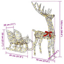 vidaXL Rénszarvas húzta szán Meleg fehér 70 x 26 x 128.5 cm Rattan