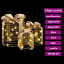 vidaXL Ajándékdoboz Dekoráció 3 pcs Meleg fehér 20 x 20 x 20 cm Rattan