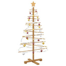 vidaXL Fából készült Karácsonyfa állvánnyal Barna 125 cm bambusz