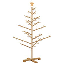 vidaXL Fából készült Karácsonyfa állvánnyal Barna 125 cm Tömör fenyőfa