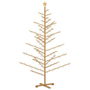 vidaXL Fából készült Karácsonyfa állvánnyal Barna 210 cm Tömör fenyőfa