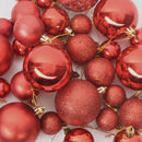 vidaXL Karácsonyi Díszgömb Készlet 300 LED-del 120 pcs Piros Műanyag