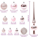 vidaXL Karácsonyi Díszgömb Készlet 61 pcs Rózsaszín Műanyag