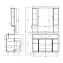 Bianca Plus 105 fürdőszoba bútor felsőszekrény, magasfényű fehér színben