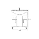 Bianca Plus 75 alsó szekrény mosdóval, sonoma tölgy színben