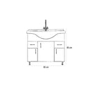 Bianca Plus 85 alsó szekrény mosdóval, magasfényű fehér színben