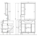 Bianca Plus 85 fürdőszoba bútor felsőszekrény, sonoma tölgy színben, jobbos nyitásirány